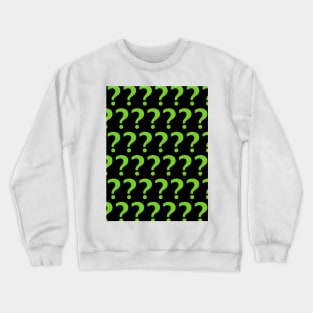 Green Question Marks Enigma pattern Crewneck Sweatshirt